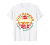 Recién Casado Hace 25 años 2001 a 2026 Sigue Siendo Fuerte Camiseta gráfica económica, Hombre, Blanco, L