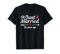 Recién Casado Hace 26 años Aniversario de Bodas Divertido para Parejas Camiseta