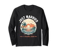 Recién Casado Hace 7 años Divertido Aniversario Luna de Miel Pareja Manga Larga