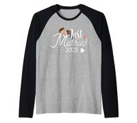 Recién Casados 2025 - Celebración de la Boda Matrimonio Amor Pareja Camiseta Manga Raglan