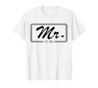 Recién casados, esposo de boda, Sr. y Sra., Sr. Est. 2024 Camiseta