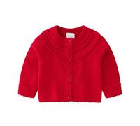 Recién Nacido Bebé Niña Algodón Punto Jersey Sólido Manga Larga Tops Chaqueta de Punto Ropa, rojo, 6-12 meses