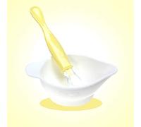 Recién Nacido Tazón Cuchara Set Silicona Suave Cuchara 6-18 Meses Bebé Tazón Pequeño Cuchara Pequeña Suplemento Comida Tazón Amarillo