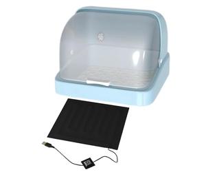 Recinto cálido para cría de Pollitos con Almohadilla térmica Ajustable, hábitat ventilado Transparente, Refugio versátil para pájaros pequeños, contenedor Visual de, Equipo de Aves de Corral para