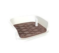 Recinto Desmontable Inodoro para Perros con Poste Guía Urinario Fácil de Limpiar Orinal Portátil para Mascotas Bandeja de Adiestramiento para Perros de Gran Espacio para Perros Pequeños Y Medianos Ase
