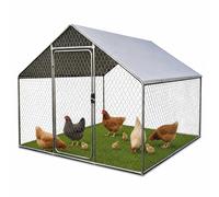 Relaxdays Recinto para Perros 2 x 2 x 3 m, Cubierta Solar, Plata