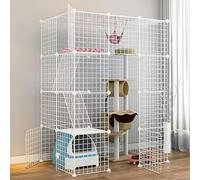 Recinto for Gatos, jaulas for Perros pequeños en Interiores, Parque for Mascotas for, for Extra Grande Desmontable, Jaula for Animales con Puertas(111 * 75 * 146cmA)
