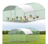 Recinto Gallinero,Gallinero al aire libre,Parque de malla con techo de arco,Cerradura de seguridad,Resistente al invierno,Acero galvanizado Recinto Exterior para gallinas,Aves de corral,Jaulas para