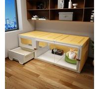 Recinto interior para gatos con caja de arena, amplio corral para mascotas para gatos felices, paneles de valla duraderos para un juego seguro