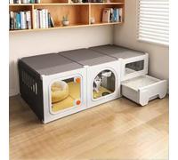 Recinto interior para gatos con caja de arena, espaciosa villa para una vida cómoda, fácil de montar