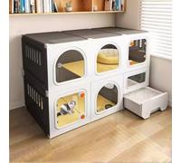 Recinto interior para gatos con caja de arena, espaciosa villa para una vida cómoda, fácil de montar