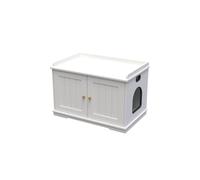 Recinto para Arenero De Gatos Garvee, Mueble De Baño De Madera con Puerta De Granero Y Estante De Exhibición, Cubierta Oculta para Arenero, Arenero a Prueba De Perros