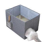Recinto para Arenero De Gatos Pantalla Protectora Abierta con Laterales | Cubierta De Alta Resistencia A Arañazos Para Garaje, Balcón, Apartamento, Rincón, Salón, Hogar E