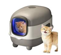 Recinto para bandeja de - abierta y espaciosa, pala UV | Solución higiénica para inodoros felinos, duradero, fácil limpieza, control de olores, seguridad para pedos