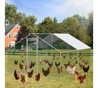 Recinto para gallinero XXL de 3 x 4 x 2 m, gran recinto para exteriores con toldo, versátil pajarera y conejera para gallinas y animales pequeños