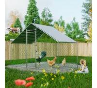 Recinto para gallineros, 3 x 1,5 x 2 m, metal con cierre de seguridad, impermeable, tela de polietileno, jaula para conejos, conejera para exteriores