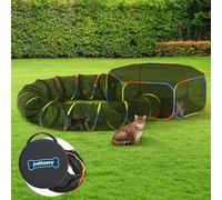 Recinto para gatos al aire libre, tienda de campaña portátil para gatos al aire libre, sin jaula, corral para gatos cerrado, túnel para gatos al aire libre para gatos de interior y animales pequeños