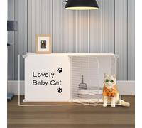 Recinto para gatos Cat Cage Indoor, Cat Enclosure, Detachable Metal Wire Kitten Cage, Cat Kennel for Kitty, Rabbit, Ferret Guinea Pig(White)