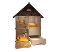 Recinto para gatos Cat Enclosure - 2 Tier Indoor with Litter Box, Detachable Pet Kennel for Cats and Small Other Animals(Black)