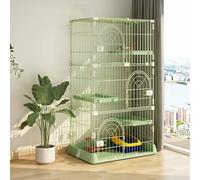 Recinto para gatos Large Cat Cage, 4-Tier Indoor, Cat Playpen Detachable Metal Wire Kennels Crate Large Exercise Place Ideal for 1-3 Cat(Green)