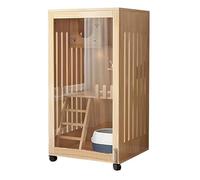 Recinto para gatos Wooden Cat Cage, Large Space Cat Crate with Wheels, Multi-Feature Cat Cage Villa for Indoor with Glass Doors, Cat Playpen for Indoor Cats Enclosed