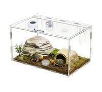 Recinto para Reptiles, de cría, de alimentación para reptiles de acrílico, con termómetro e higrómetro y tapa ligera. Ideal para Mantener Anfibios E Invertebrados Como