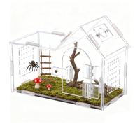 Recinto para saltadores - Depósito de acrílico transparente, para reptiles ventilada, hábitat de alimentación | Cómodo uso para geckos, ranas, lagartos, tarántulas, grillos, caracoles, mantos