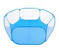 Recinto portátil para mascotas pequeñas, 59 x 100 x 38 cm, con red transpirable, fácil de montar, para interior y exterior, color azul