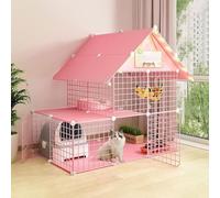 Recinto rosa for mascotas: plegable, for 1 a 3 personas(111x75x110cm)
