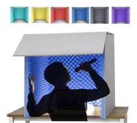 Recintos acústicos. Cabina de aislamiento, caja de cabina vocal de grabación de sonido portátil hecha a sí misma, for estudio, blog, uso vocal(Blue,80 * 80cm)