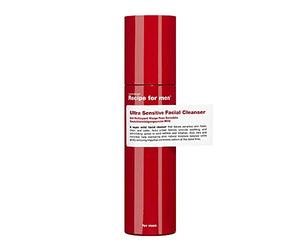 RECIPE FOR MEN Ultra Sensitive Facial Cleanser: Fórmula dermatológicamente testada, sin perfume, enriquecida con niacinamida y aceite de almendras, calma la piel irritada, made in Sweden, 100ml