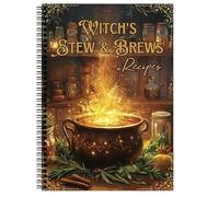 Recipe Journal, Retro Witches Recipe Book, Journals With Note Section, Brewing and Stewed, Cooking Organizer for Beginners, Women, Cooker, Kitchen, Home, Adults, Daily, Dining, Family Party