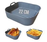 Recipiente air fryer 22 cm de silicona cuadrado, molde para freidora de aire, accesorios freidora sin aceite, compatible con Cosori TurboBlaze 6L y Dual Blaze 6,4L