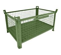 Recipiente apilable con fondo de chapa de acero Heson, LxA 1000 x 800 mm