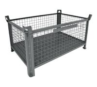 Recipiente apilable con fondo de chapa de acero Heson, LxA 1000 x 800 mm