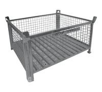 Recipiente apilable con fondo de chapa de acero Heson, LxA 1200 x 1000 mm