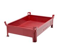 Recipiente apilable de chapa de acero, construcción baja, paredes cerradas Heson, A x L 1000 x 1200 mm, carga máx. 2000 kg