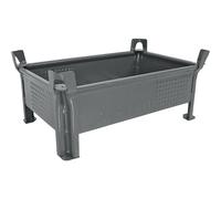 Recipiente apilable de chapa de acero, construcción baja, paredes cerradas Heson, A x L 500 x 800 mm, carga máx. 500 kg