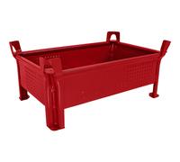 Recipiente apilable de chapa de acero, construcción baja, paredes cerradas Heson, A x L 500 x 800 mm, carga máx. 2000 kg