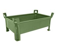 Recipiente apilable de chapa de acero, construcción baja, paredes cerradas Heson, A x L 500 x 800 mm, carga máx. 500 kg