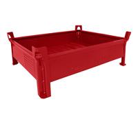 Recipiente apilable de chapa de acero, construcción baja, paredes cerradas Heson, A x L 800 x 1000 mm, carga máx. 500 kg