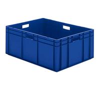 Recipiente apilable en euroformato, paredes y fondo cerrados, L x A x H 800 x 600 x 320 mm, azul, UE 2 unid..