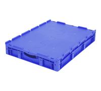 Recipiente apilable en euroformato XL BITO, con tapa de bisagra abatible de 2 piezas