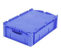 Recipiente apilable en euroformato XL BITO, con tapa de bisagra abatible de 2 piezas