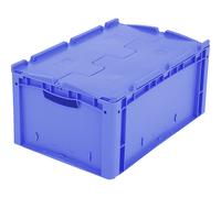 Recipiente apilable en euroformato XL BITO, con tapa de bisagra abatible de 2 piezas