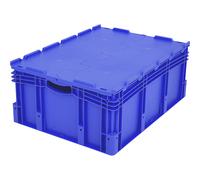 Recipiente apilable en euroformato XL BITO, con tapa de bisagra abatible de 2 piezas