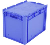 Recipiente apilable en euroformato XL BITO, con tapa de bisagra abatible de 2 piezas