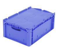 Recipiente apilable en euroformato XL BITO, con tapa de bisagra abatible de 2 piezas
