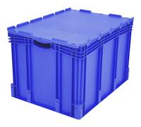 Recipiente apilable en euroformato XL BITO, con tapa de bisagra abatible de 2 piezas