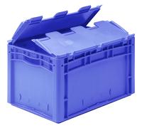 Recipiente apilable en euroformato XL BITO, con tapa de bisagra abatible de 2 piezas